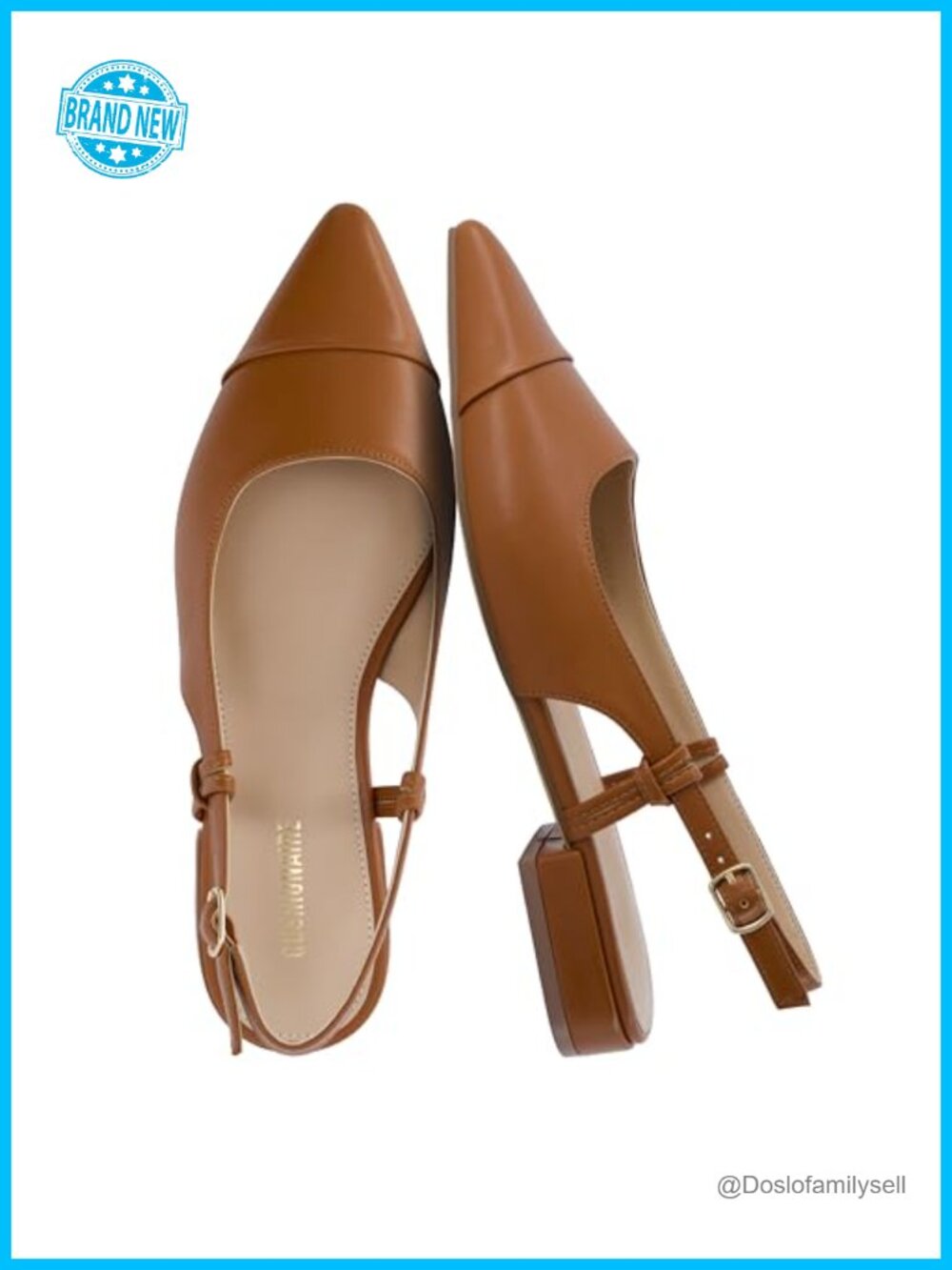 Pointed Toe Slingback Pump Vegan Leather Memory Foam Dress Shoe